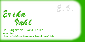 erika vahl business card